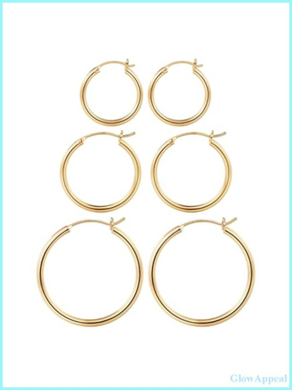14K Gold Plated Hoop Earrings for Women Hypoallergenic Brass Circle Earrings